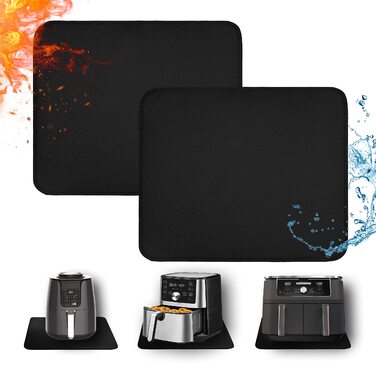 Термостійкі підкладки під фритюрницю 2 шт. 40x45 см, 1 мм - захист від нагріву для стільниці, масло- та водовідштовхувальні, легко миються, чорного кольору