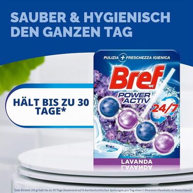 Блоки для унітазу Bref Poweractive Лаванда, 10 шт по 50 г