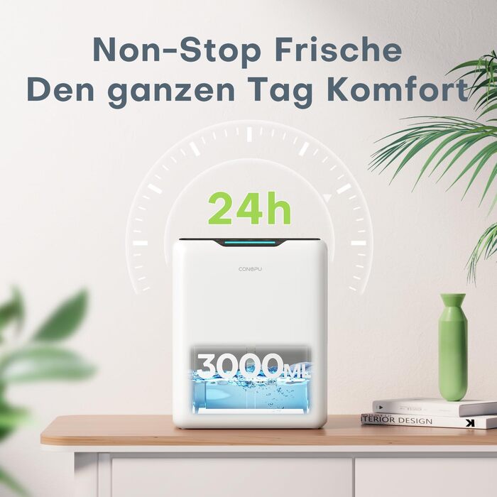 Електричний осушувач повітря CONOPU 3000 мл з автоматичним відтаванням та тихим режимом (30 дБ)