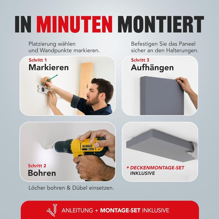 Акустична панель Addictive Sound Schallabsorber Wand Standard для студії, звукопоглинаюча панель з акустичною ватою (Клас A), 100x50x11 см, Graphite