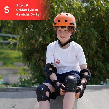 Комплект захисту SKATEWIZ для скейтбордингу: наколінники, налокітники, захист зап'ясть для дітей, підлітків і дорослих, німецький виробник, 6 предметів
