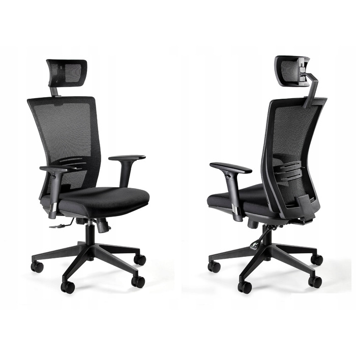Ергономічне офісне крісло ERGONIC: чорне, обертове, з синхромеханізмом та підвищеним комфортом