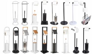 Тримач для туалетного паперу з підставкою для йоржика, чорний лофт, YOKA