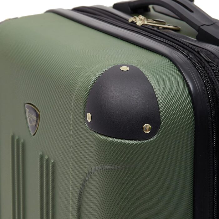 Чемодан валіза Travelers Club Chicago Hardside розширюваний спінер 20' Carry-On, колір Thyme Green