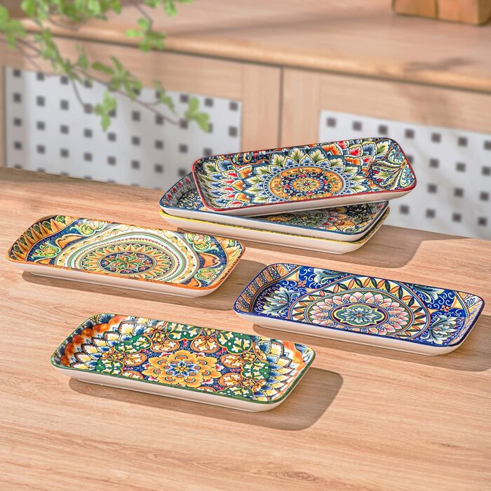 Набір сервірувальних тарілок Henten Home 6 шт. для закусок, суші, салатів та десертів (21 см)