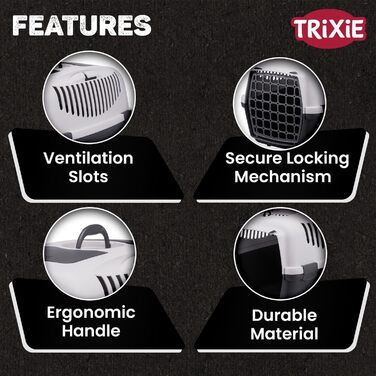 Транспортний бокс TRIXIE Capri 3 (S) – 40x38x61 см, сірий. Переноска для собак до 12 кг з металевою дверцятами та зручним ґратчастим верхом. 39831, темно-сірий/світло-сірий