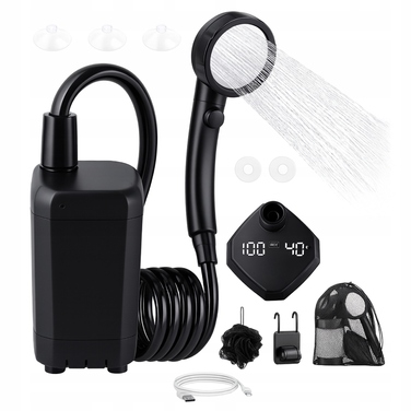 Портативний туристичний душ з магнітним кріпленням та насосом для кемпінгу