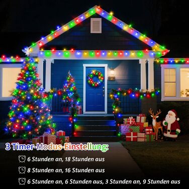 Ланцюжок прикрас для зовнішнього використання, 36 м, 1800 LED, тепле біле світло, 8 режимів, таймер, IP44, для балкона, саду, вечірки, шлюбу