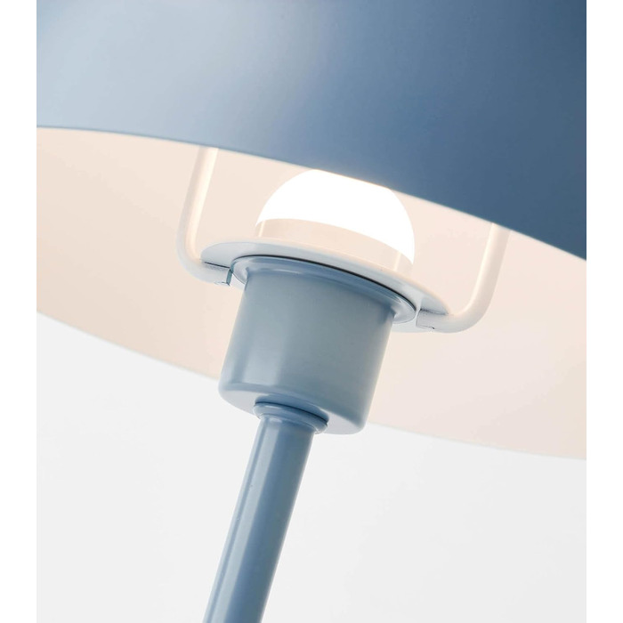 Mokebo® LED настільна лампа бездротова, акумуляторна, диммерна з USB-C 'The Lighthouse', вінтажна лампа-горщик, грибкова лампа та настільна лампа Taupe (мідний колір) з металу з акумулятором, тепле біле світло (блакитно-сірий)