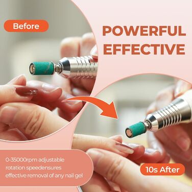 Nagelfräser JCMaster Profi: Електрична шліфувальна машинка для нігтів з педаллю, 35000 об/хв, 6 біт, сенсорне керування (Рожевий)