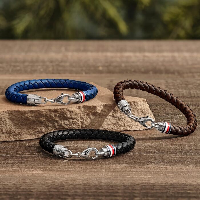 Браслет шкіряний чоловічий Tommy Hilfiger з нержавіючої сталі (коричневий)