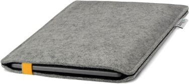 Чохол для Kindle Paperwhite 7 (Amazon) | Стильний чохол з ворсового фетру, Made in Germany (Антрацит - зелений) (Світло-сірий - жовтий)