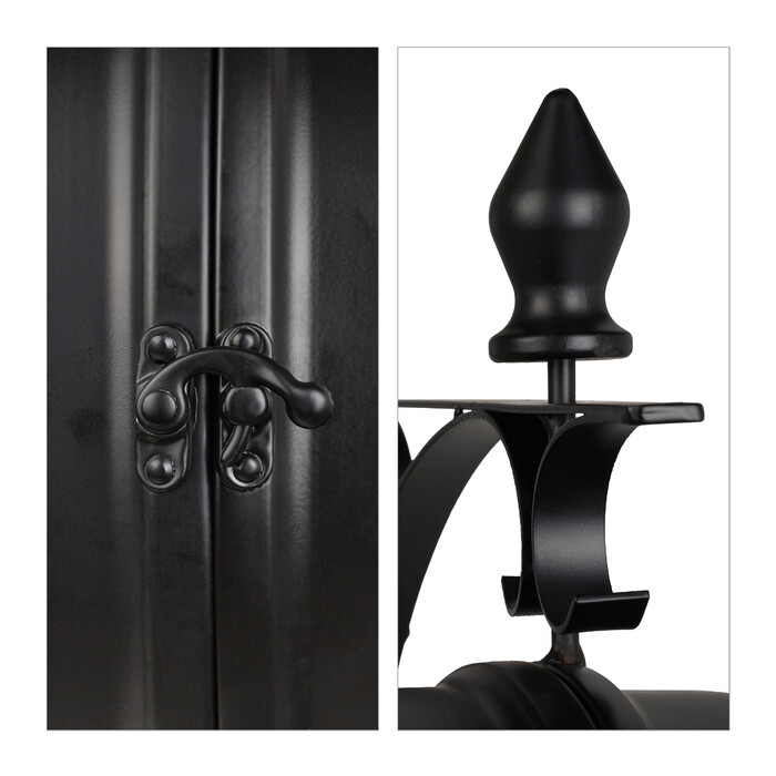Relaxdays Double-Sided Train Station Clock in Black