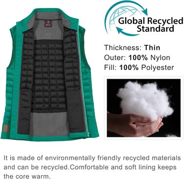 Жіноча тепла куртка Little Donkey Andy Puffer з водовідштовхувальним покриттям для активного відпочинку, хайкінгу та бігу (S, Зелений)