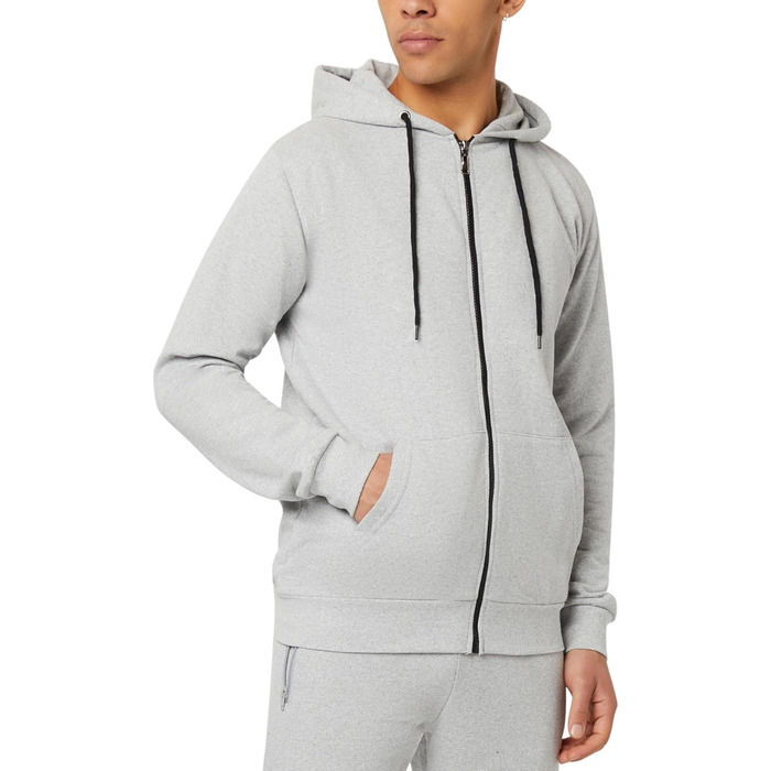F London Худі з блискавкою для чоловіків - капюшонний пуловер з блискавкою. Ідеальний для повсякденного носіння та спорту (XXL, Сірий)