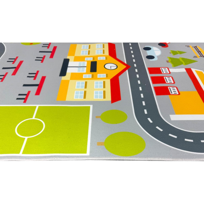 Дитячий килим Teppich-Traum з міською панорамою, сірий, 80x150 см