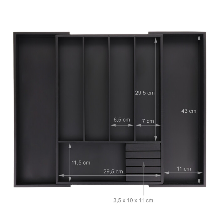Relaxdays Extendable Bamboo Cutlery Box