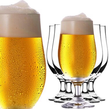 Набір пивних келихів PLATINUX Bierpokale 6 шт, 300 мл (макс. 400 мл) з кришталевого скла для пива, білого пива, тюльпани для пива 0.3 л