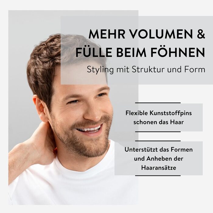 PARSA Beauty Men Фен-щітка для об'єму волосся - антистатична, з карбоном, для чоловіків