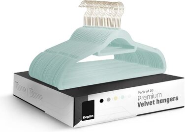 Плечики для одягу KEPLIN з антиковзаючою поверхнею, з тримачем для краваток та 360° обертанням, міцні та довговічні, економні, органайзер для шафи для костюмів, жакеток та одягу, рішення для зберігання вдома, 30 шт., м'ятно-зелений