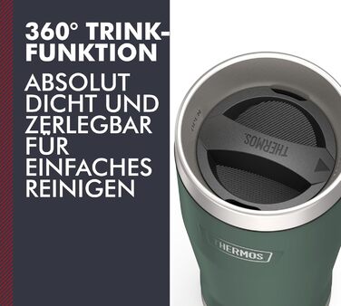 Термос ICON MUG 0,47л, темно-сірий/графітовий мат, келих-термос 470мл, термокружка з нержавіючої сталі, ізотермос, 7 год гаряче / 22 год холодне, придатний для миття в посудомийній машині, абсолютно герметичний, без BPA (470 мл, Сірий / Forest Mat)