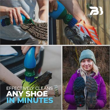The Boot Buddy: Simple and efficient cleaning of dirty boots, shoes, and other outdoor gear. Cleans soccer, rugby, hiking boots, golf shoes, rain boots, and more in just minutes.