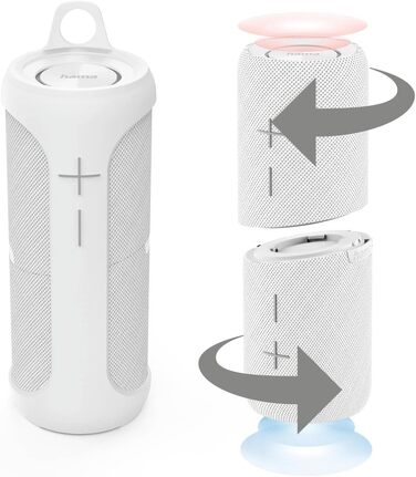 Hama Twin 3.0: Набір 2 Bluetooth-колонок, водонепроникні 30W, білі. TWS, IP67, до 10 год роботи