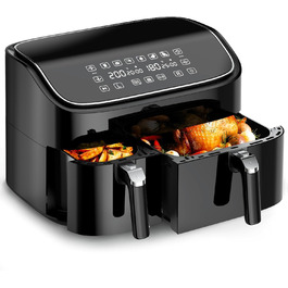 Фритюрниця повітряна Airfryer 7.2L, 11-в-1 з вікном, функціями підігріву, розморожування, нагадуванням про струшування, таймером, здорове приготування без олії, 8.5L