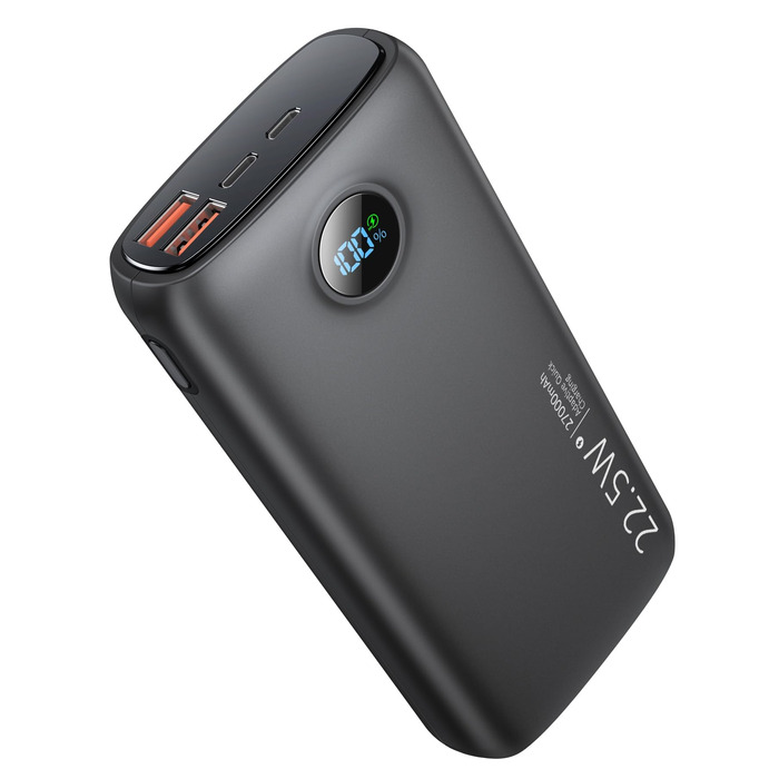 Потужний Power Bank 27000mAh 22.5W з підтримкою PD 3.0 та QC 4.0, зовнішній акумулятор USB-C зі швидкою зарядкою та LED-дисплеєм для iPhone, Samsung, iPad та смартфонів