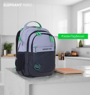 Рюкзак для школи Elephant HERO SIGNATURE Cube (Зелено-блакитний) (Cb Зелений 13047)