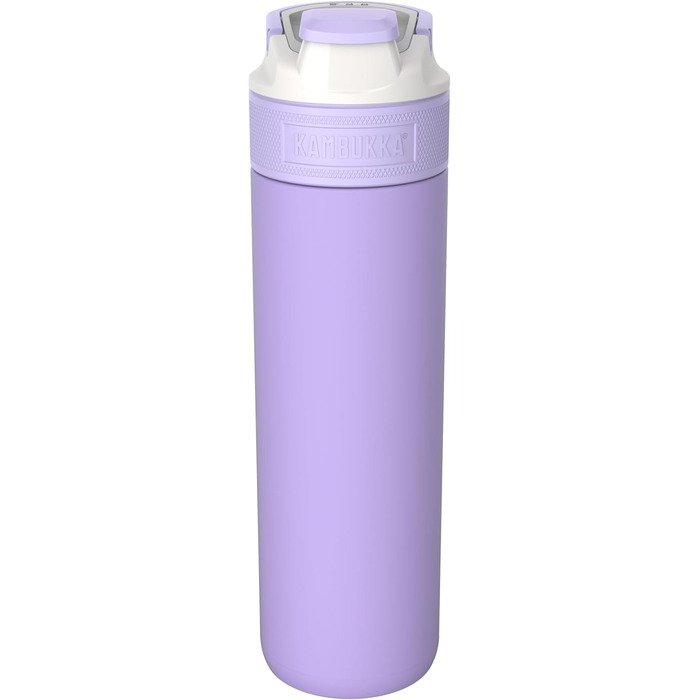 Kambukka Stainless Steel Water Bottle - Insulated Thermos with Snapclean Lid - Dishwasher Safe, Easy Grip (600ml, Digital Lavender)