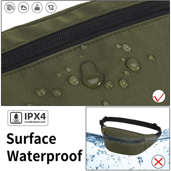 Спортивна поясна сумка на пояс, водонепроникна, для жінок та чоловіків, нейлон, для активного відпочинку, подорожей, бігу, собак, Olive-1