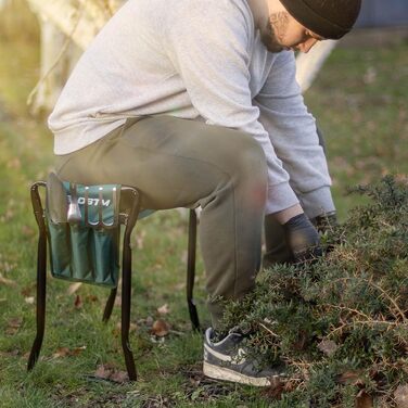 BLOSTM 2-in-1 Garden Kneeler and Seat – foldable, portable garden kneepads & garden stool with handles, thick soft foam cushion, high load capacity (up to 150 kg)