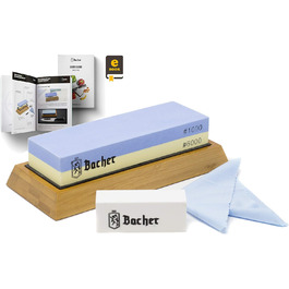 Набір точильних каменів Bacher Premium Schleifstein 400/1000: точило, сталевий шліф, з інструкцією та лапстином