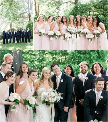 Краватка для чоловіків HISDERN з кишеньковим хустинкою в горошок, для весілля, класичний стиль, бізнес, набір краваток та хустинки, універсальний розмір (A-22 Blush Pink)