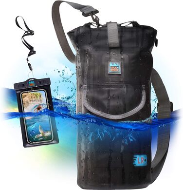 Dry Bag – Waterproof Backpack for Kayaking, Boating, and Fishing – Quick-Access Outer Pocket & 500D Tear-Resistant PVC, Single Black Strap, 10 L