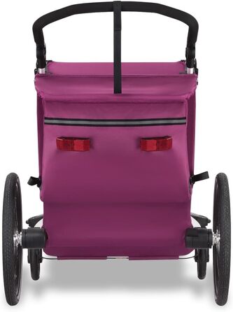 Фуктек Причіп для велосипеда Sportfux на 2 місця, з сумкою, світловідбивачами, ручкою-штовхачем, захистом від дощу та сонця, складний, фіолетовий FX-FA1