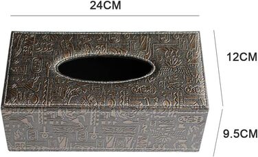 Тримач для серветок зі шкіри, стильний, міцний, для дому, офісу, автомобіля. Тримач для тканинних серветок, прямокутний, ретро-дизайн (1 шт.)