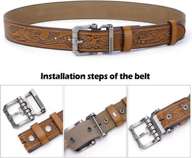 Чоловічий шкіряний ремінь BISON DENIM з класичною пряжкою, міцний, для джинсів, довжина 110 см, підходить для талії 33'-36'