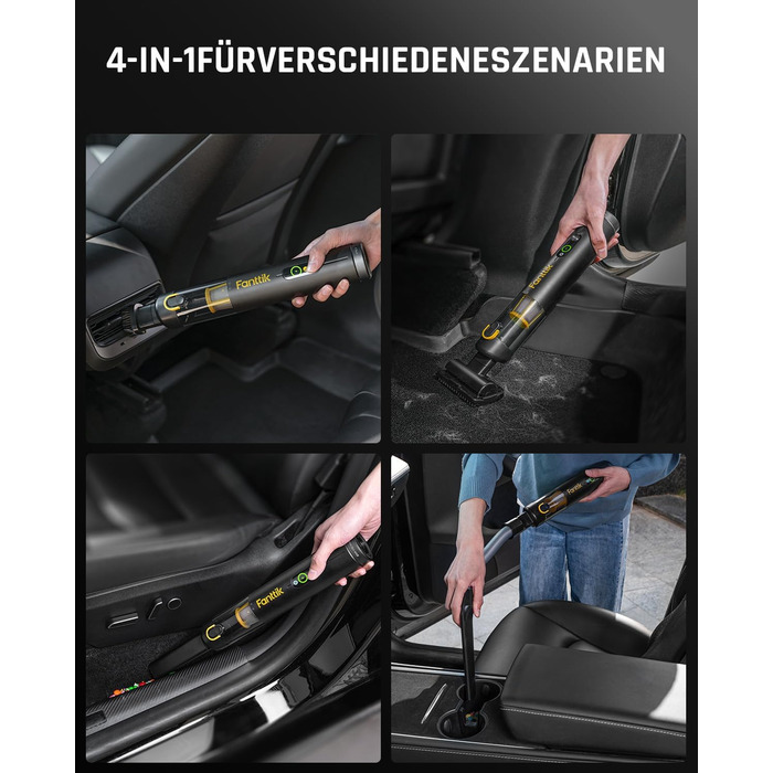 Бездротовий пилосос Fanttik Slim V10 Apex 4-в-1: для авто, офісу та клавіатур, 19000Pa, 2 режими, цифровий дисплей