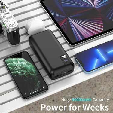 Портативний зарядний пристрій Power Bank 60000mAh з LED-дисплеєм та 4 виходами USB-C, 22.5W, для більшості електронних пристроїв (Y67)