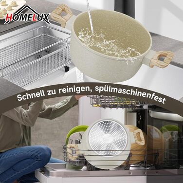 Набір посуду HOMELUX Induktion: 12 предметів, алюміній, антипригарне покриття, посуд з кришкою, без PFOA та PFOS, для індукційних плит