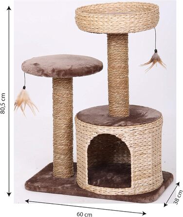 Croci C6020457 Scratching Post Natural Larix, 60 x 38 x 80.5 cm