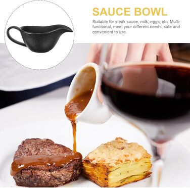iplusmile Ceramic Sauce Boat, Porcelain Sauce Jug with Smooth Handle, Small Sauce Dish for Sauces, Salad, Dressing, Broth, Cream, Dishwasher Safe