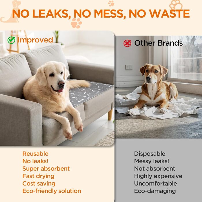 Підкладки для тварин Baodan, 2 шт. 90x60 см, швидко поглинаючі, для собак, котів, морських свинок