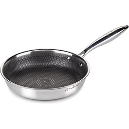 ROSMARINO HexaPro 3.0 28 cm Stainless Steel Frying Pan - High-quality non-stick coating, oven-safe - Ideal for versatile cooking (Pan, 24cm)