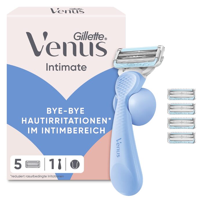 Жіноча бритва Gillette Venus для зони бікіні, сіро-блакитна (1 ручка + 5 змінних касет)