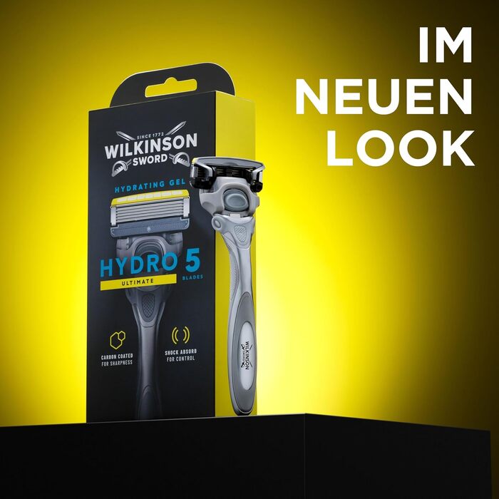 Бритва для чоловіків Wilkinson Sword Hydro 5 Ultimate: бритвенна система з 5 змінними касетами, зволожуючим гелем та технологією амортизації