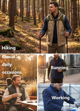 Чоловіча жилетка VtuAOL для зими, тепла флісова жилетка, Outdoor, армійсько-зелений (M)