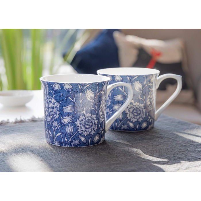 V&A 2-Piece Set William Morris - Wild Tulip Fine Bone China Mug, 230 ml (8 fl oz)